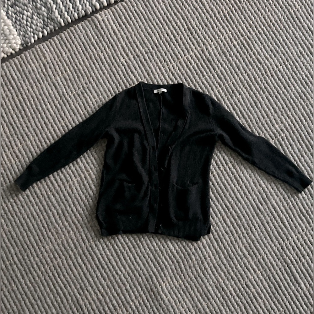 Madewell dark grey waffle cardigan
